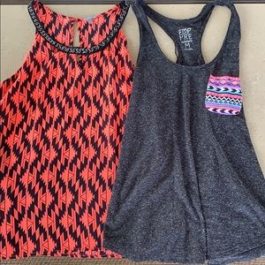Two patterned tank tops!